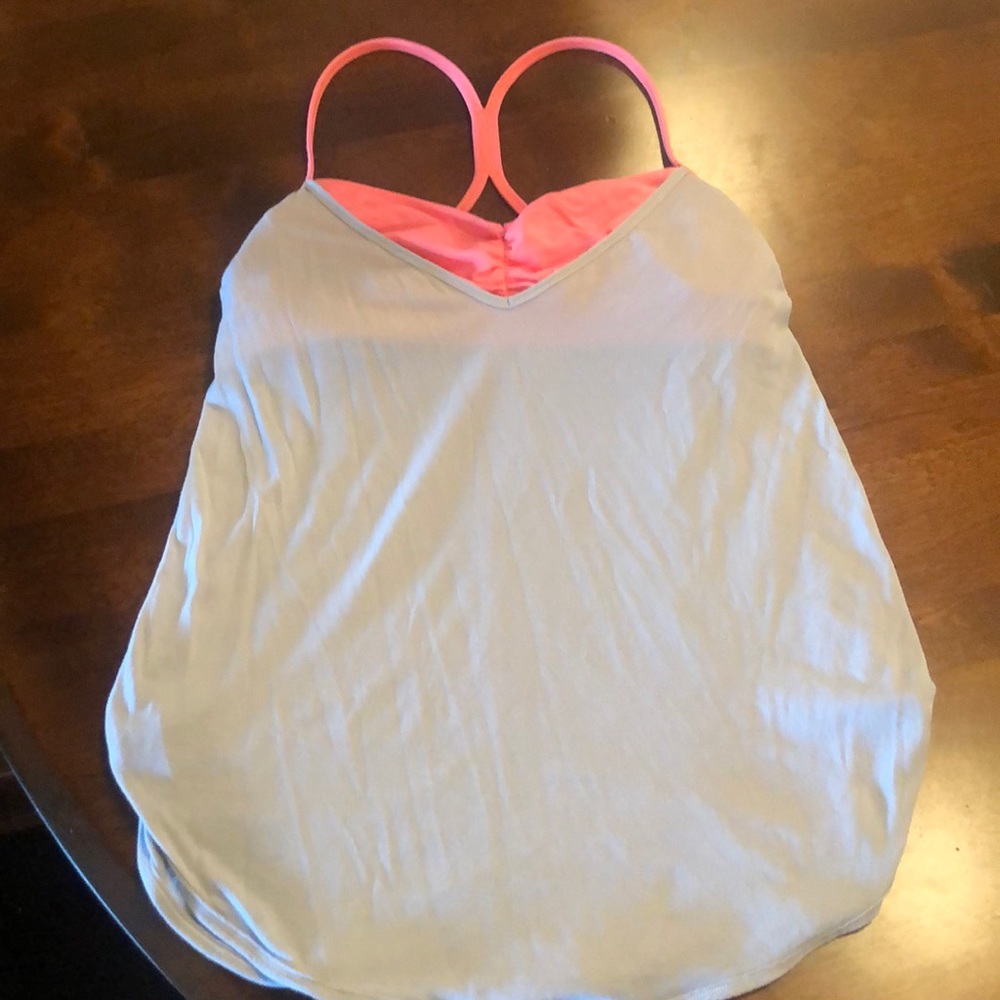 Gray/Pink Lululemon tank top with sports bra
